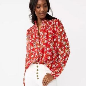 Draper James - Like New! Red Floral Blouse XL